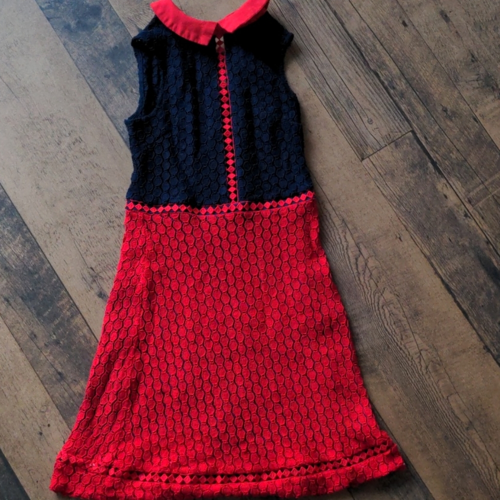 Red and Blue Lace Twix Dress from Simons